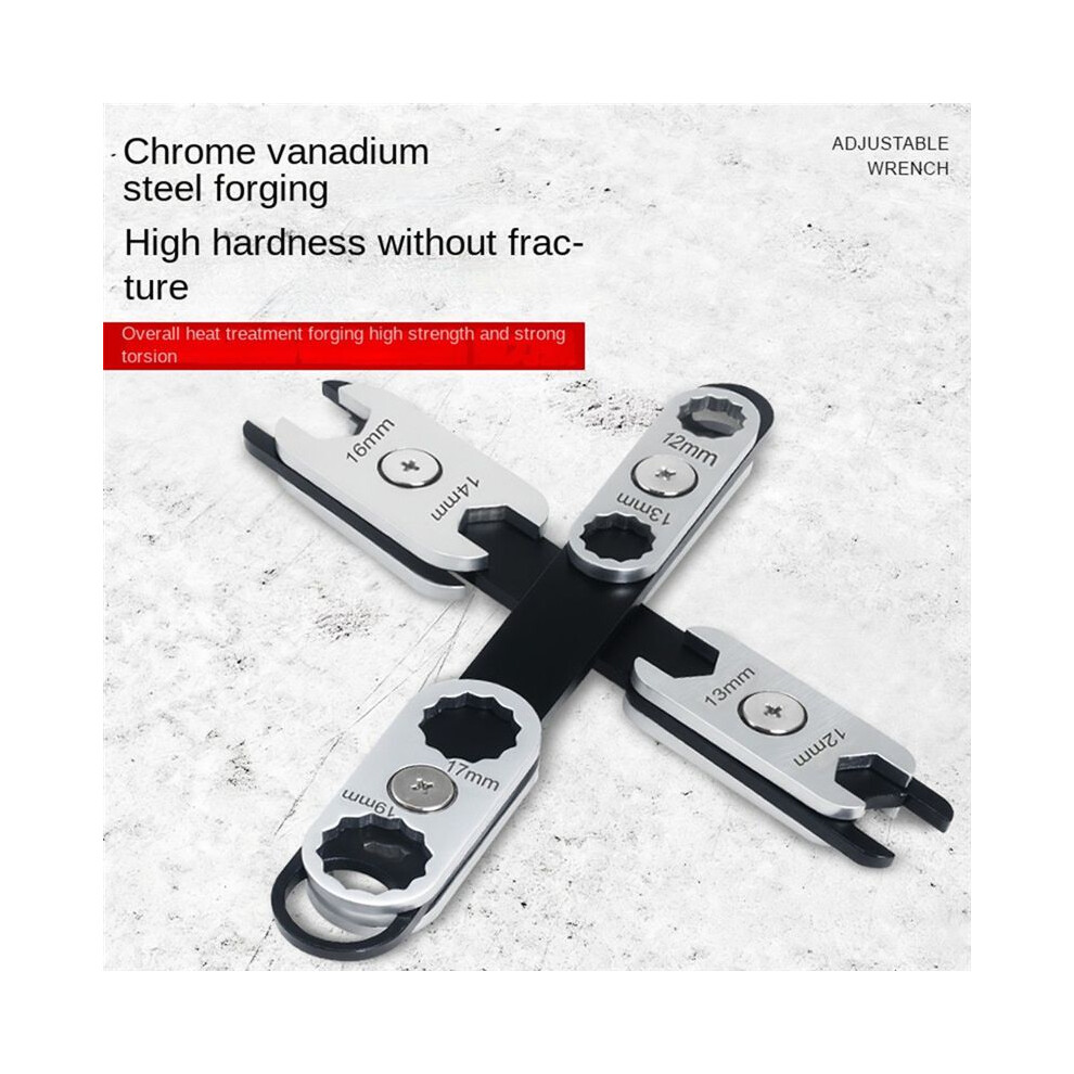Automotive Repair Wrench, Manual Combination Adjustable Open-End Wrench Portable Multi-Size 360-Degree Rotatable 4852693552849