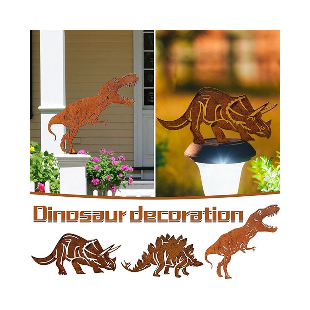 Metal Dinosaur Fence Post Topper,Dinosaurs D 4852693514847