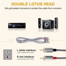 RCA-Stereokabel, [1,8 m, doppelt geschirmt, vergoldet] 2 RCA-Stecker auf 2 RCA-Stecker Stereo-Audiokabel für Heimkino