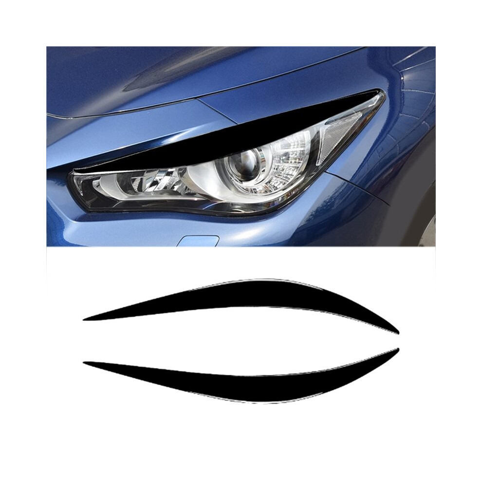 Headlight Eyelid Headlamp Eyebrow Sticker Strip Trim Cover For Infiniti Q50 2014 - 2022 Carbon Fiber 4852367057229