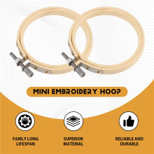48 Stück 3-Zoll-Stickrahmen, Mini-Stickrahmen aus Bambus, rund, 8 cm, für DIY-Bastelarbeiten, Handarbeiten und Nähen