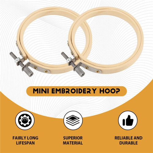 48 PeçAs Aro de Bordado de 3 Polegadas  Aro de Bordado Aro Redondo de Bambu para Artesanato DIY, Costura e Artesanato 8 Cm 2