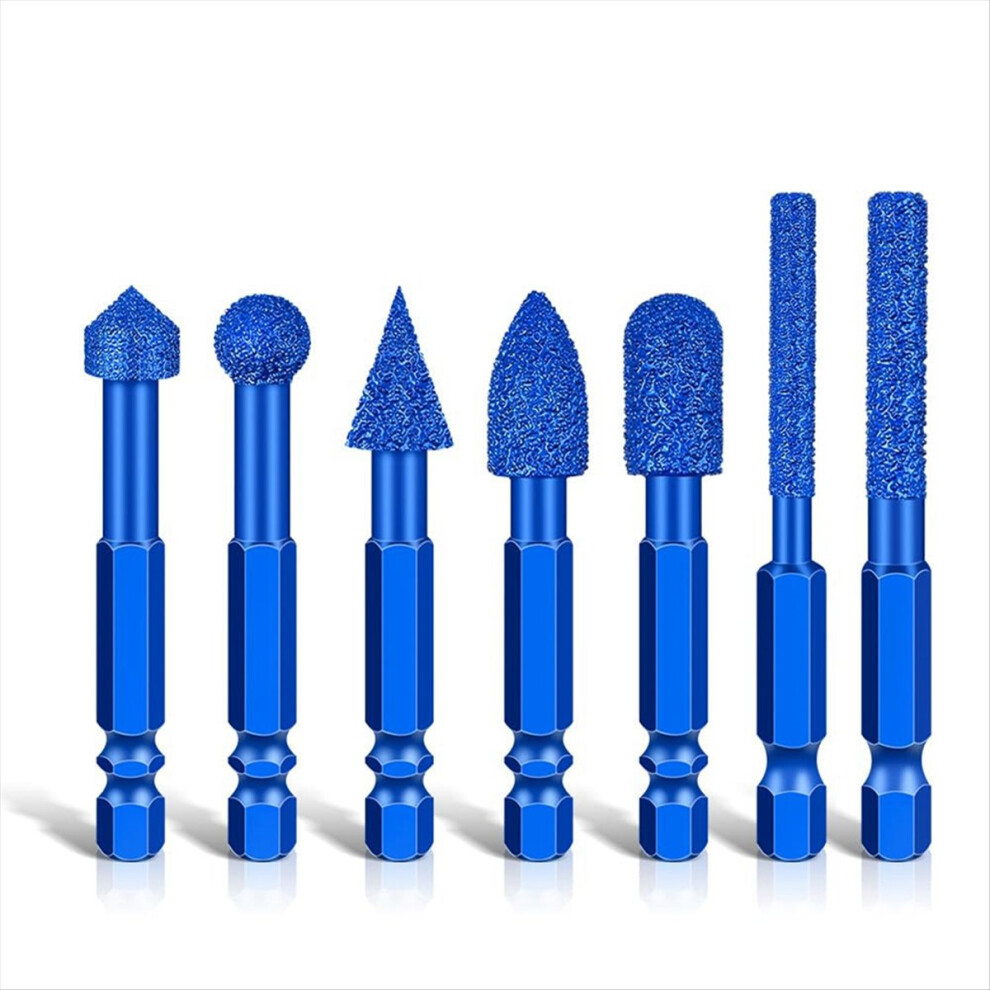 7Pcs Diamond Grinding Burr Drill Bits Set For Engr 4853954074810