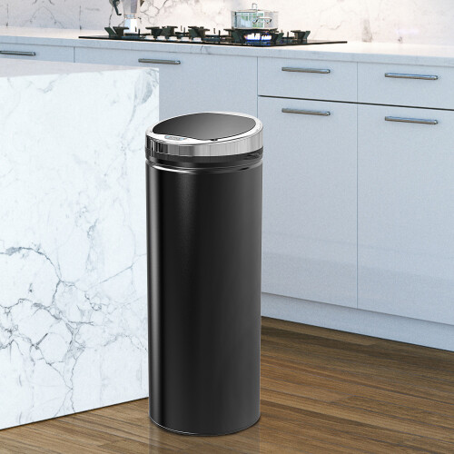 Homcom Cubo Basura Automático Negro 30.5 x 30.5 x 81.5 cm 1