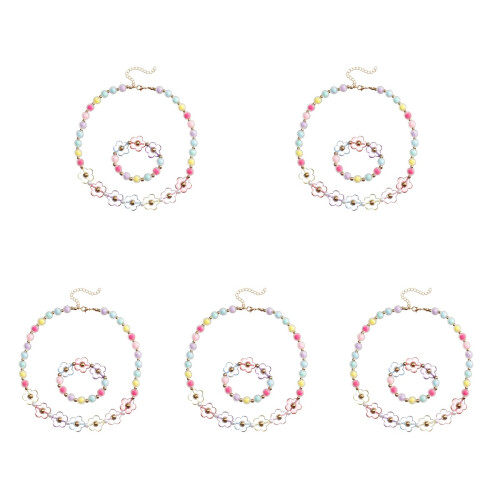 5Sets Beaded Armband Halskette Schmuck Set Bunt 1
