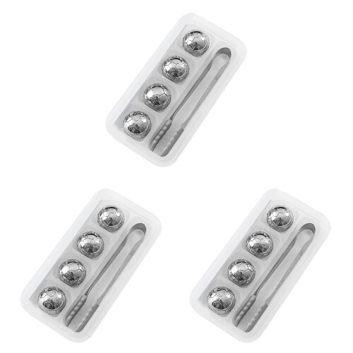 3Sets Waschbare Wiederverwendbare Eiswürfel Silber 1