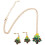 2Sets Damen Weihnachts Halskette Ohrringe Modeschmuck Farben 2