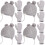 4Stk Jungen Winterset Mütze Grau Fleece 4