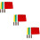12Stk Sport Signalflaggen Referee Handflaggen Stoff Bunt 7