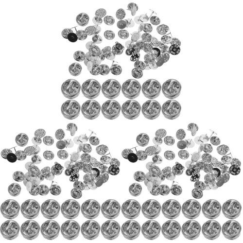 150Sets Sicherer Pin Back Verschluss Für Anstecker Basteln Silber 1