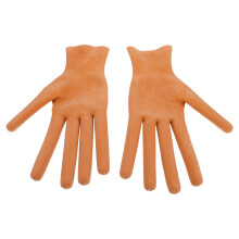 2Paare Latex Halloween Vollfinger Schokoladenfarbener Look