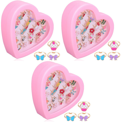 72Stk Ringe Set Für Bunt Verstellbar Mit Hübscher Box 2