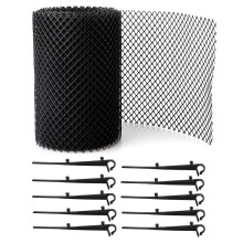 2Ensembles Protège-Gouttières PP Noir Anti-Bouchage Facile À Installer