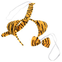 3Sets Tiger Costume Accessories Plush Ears Tail Party Kit
