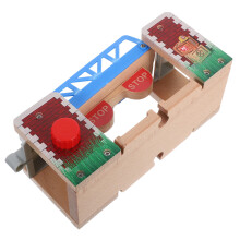 3Pcs Wooden Train Track Accessories Transparent Lifting Bridge Toy Set