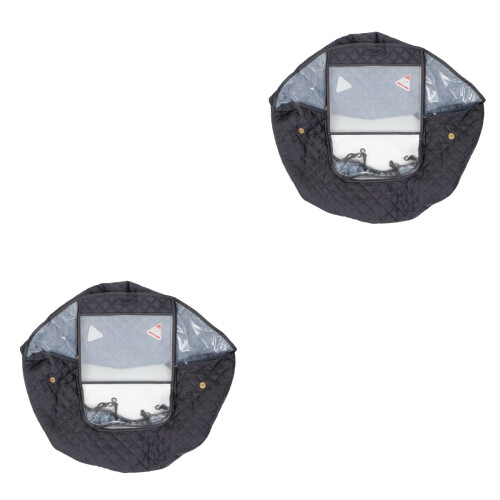 2Pcs Grey Stroller Rain Cover Windproof Water Resistant Baby Protector 2
