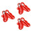 3Sets Baby Tableware Red Silicone Grip Stainless Steel Fork and Spoon 6