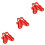 3Sets Baby Tableware Red Silicone Grip Stainless Steel Fork and Spoon 5