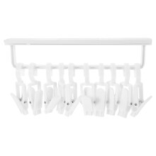 4Sets White Retractable Wardrobe Rod ABS Material Closet Pull-Out Rack