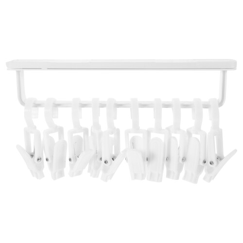 4Sets White Retractable Wardrobe Rod ABS Material Closet Pull-Out Rack