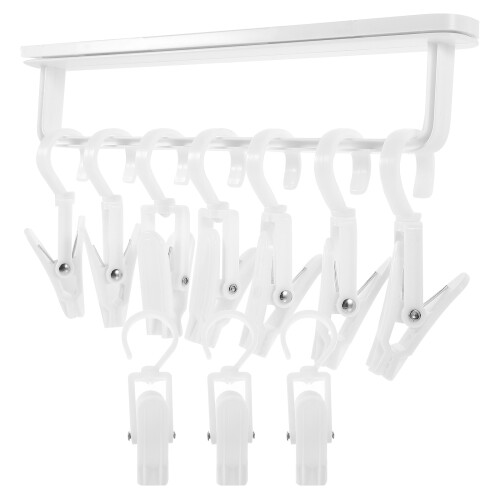 4Sets White Retractable Wardrobe Rod ABS Material Closet Pull-Out Rack 2