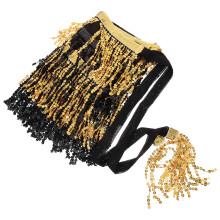 2Pcs Women's Multi Color Belly Dance Skirts with Sequin Hip Scarves