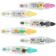 12Pcs Plastic Decorative Tape Pens with Cute Characters for DIY Arts