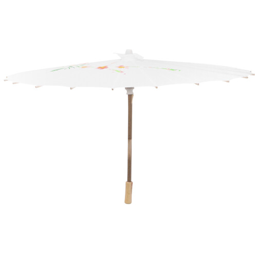 2Pcs White Romantic Oilpaper Umbrella Bamboo Dancing Performance Props 2