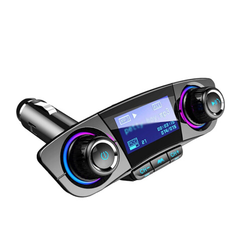 led display car mp3 player usb charge hands free black