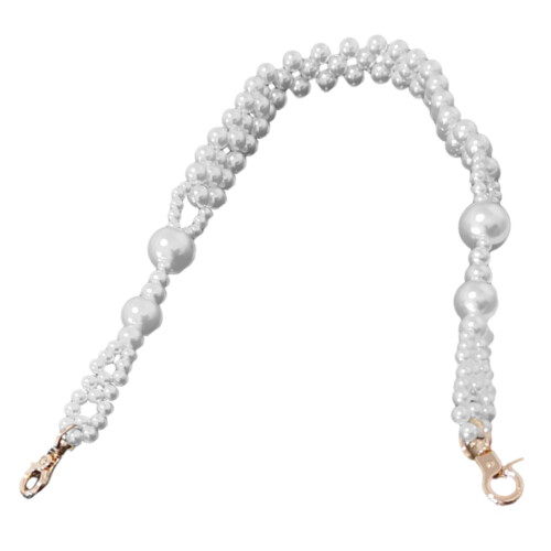 3Pcs White Pearl Purse Chain Replacement Strap Durable Metal Plastic 1