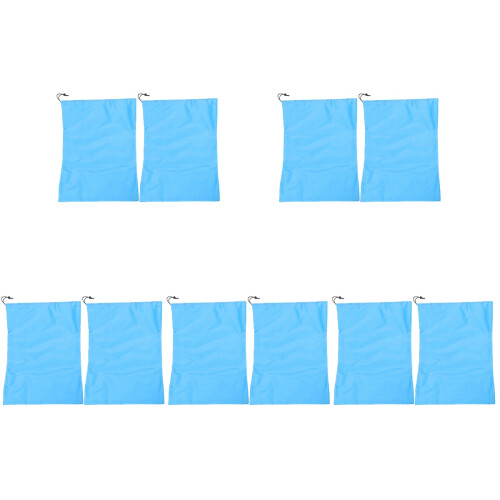 10Pcs Heavy Duty Blue Laundry Bag Foldable Drawstring for Travel Home 2