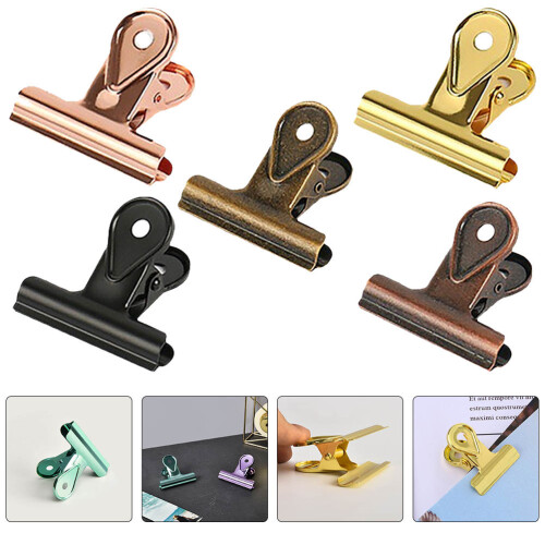 10Pcs Decorative Assorted Color Multi-Function Office Paper Clamps Set 2