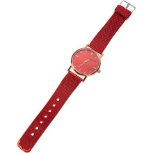 2Pcs Women's Quartz Watches Red Silicone Band Business Wrist Watch