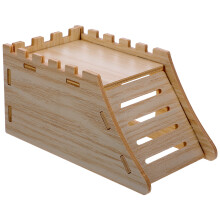 3Sets Light Brown Wooden Hamster Hideout Safe Playhouse for Small Pets