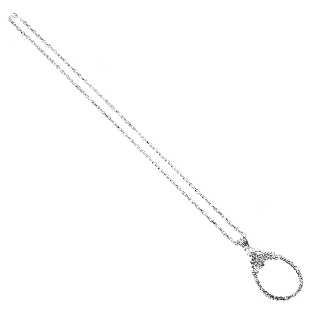 Ohphcall White 4Pcs Portable Magnifier Pendant Necklace Alloy For Reading
