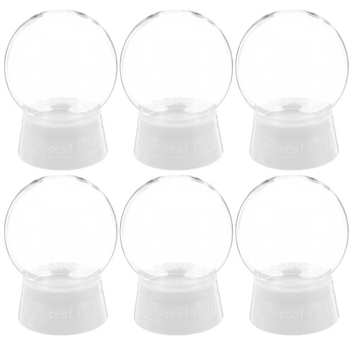 24Pcs White Plastic DIY Snow Globe Jars for Craft Display Cases 1