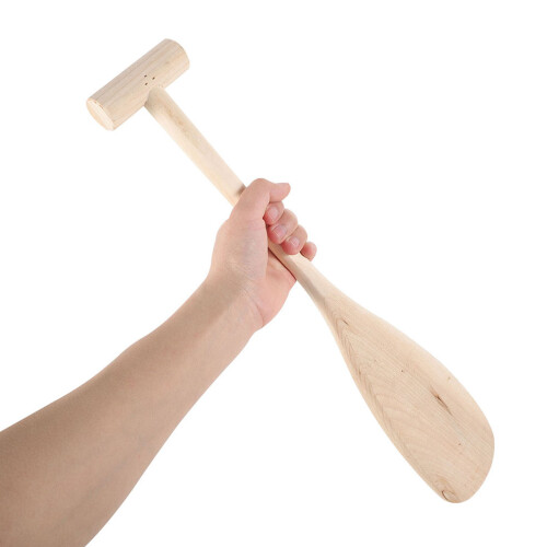 2Pcs Practical Wood Paddle Lightweight Beige Sturdy Oars for Boating 2