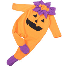 3Pcs Halloween Infant Baby Romper Orange Long Sleeve Toddler Outfit
