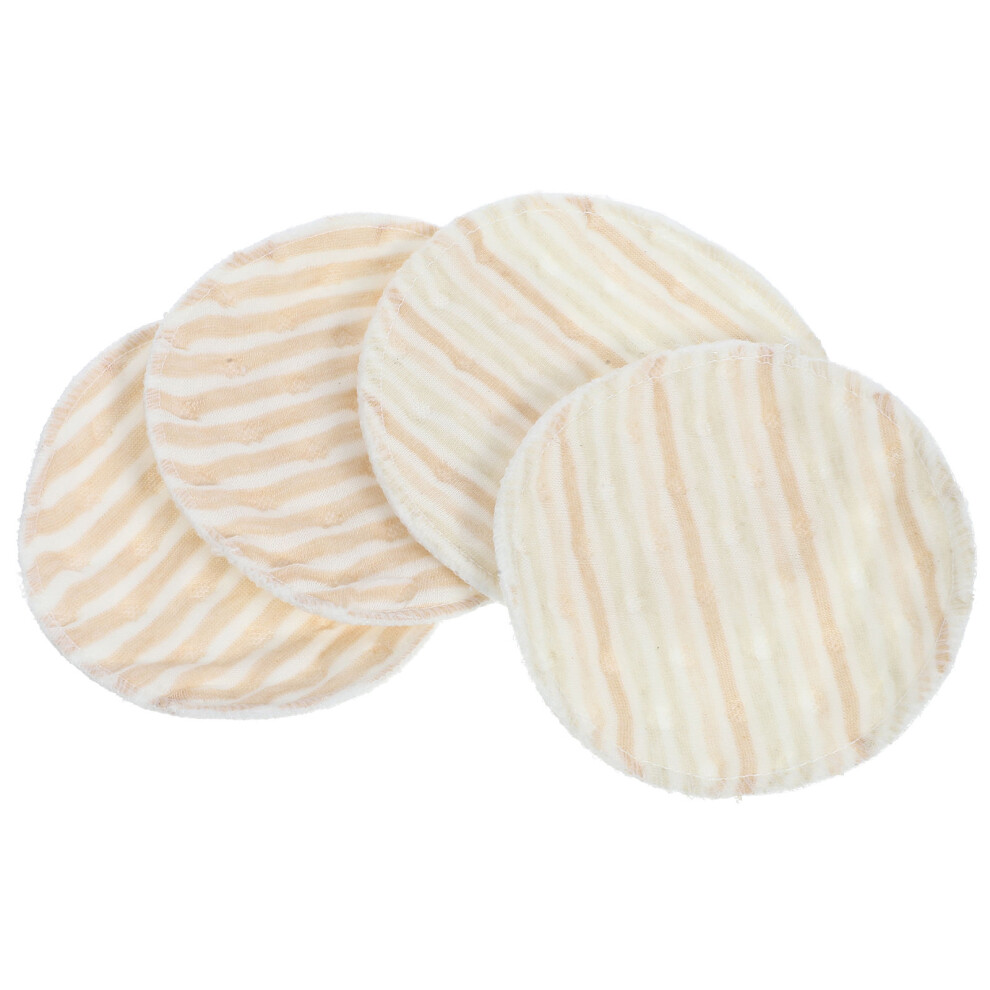 8Pcs Thickened Cotton Breastfeeding Pads Reusable Washable Pads Beige Vaguelly