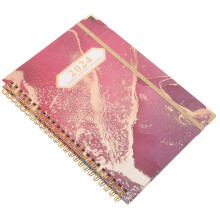 3Pcs Portable Pink Spiral Notebooks Paper Planner for Smooth Writing