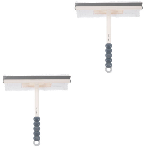 2Pcs Small Grey Shower Squeegee with Handle for Car and Home Windows 2