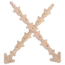 8Pcs Khaki Wood Onlay Appliques Carved Furniture Decoration Parts