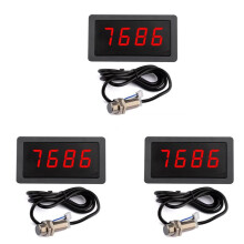 3X 9999RPM Tachymètre Compteur de Comptage LED Numérique 8-24V Jauge Compteur de Vitesse avec Interrupteur de Capteur à Aimant Hall NPN 5V
