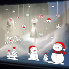 (Style11)2020 Merry Christmas Window Wall Sticker Decals Snowflake Santa Claus Decor Xmas
