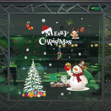 (Style6)2020 Merry Christmas Window Wall Sticker Decals Snowflake Santa Claus Decor Xmas