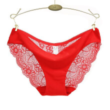 (Red,XL)Women Seamless Lace Gstring Briefs Panties Thongs Lingerie Knickers Underwear