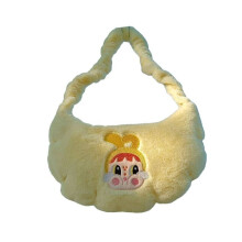 (Yellow) Plush Children Crybaby Handbag High Capacity Elastic Shoulder Bag Gift Birthday