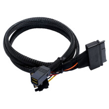 Câble D'Alimentation  SAS SFF8643 U.2 Vers 8639+15PIN Câble de Connexion de DonnéEs de Disque Dur NVMe Câble de Disque Dur SFF8643 Vers SFF8639