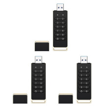 3X Secure USB Drive, 32GB Encrypted USB Flash Drive Hardware Password Memory Stick with Keypad USB 3.0 Disk Flash Black