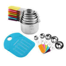 Simply Gourmet Mätkoppar och Skedar Set, Rostfritt Stål, Stapelbar, Passar Smala Burkar, 13 Delar